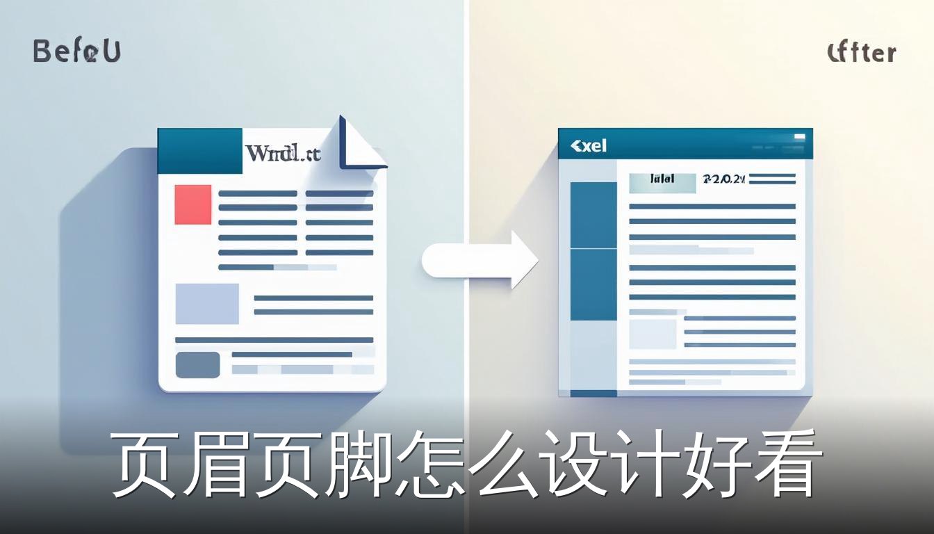 页眉页脚设计好看的示例，Word和Excel文档页眉区域对比